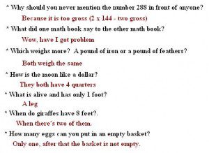 Answers for maths riddles