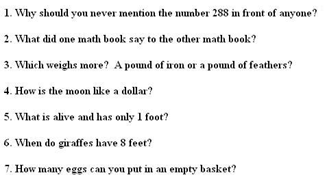 Maths riddles