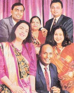 With Dhirubhai, kokilaben, Anil and Tina