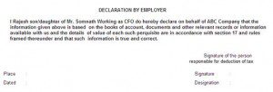 Form 12BA: Declaration