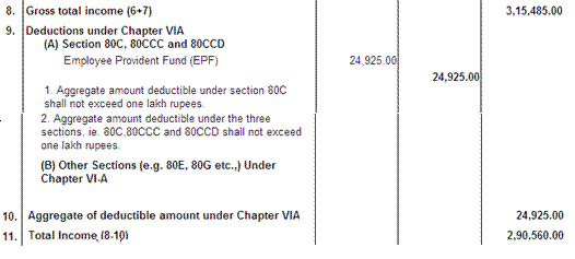 Form 16 with EPF Deductions