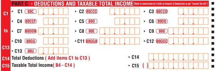 Deductions like 80C, 80GG in ITR