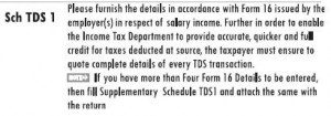ITR1: Instructions for Sch TDS1