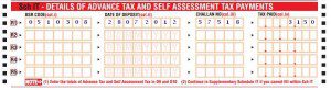 ITR1 : Sch IT: Details of Advance and Self Assessment Tax