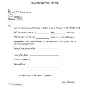 Sample reauthroization document