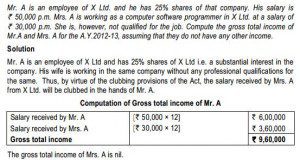 Clubbing of income as spouse is not qualified
