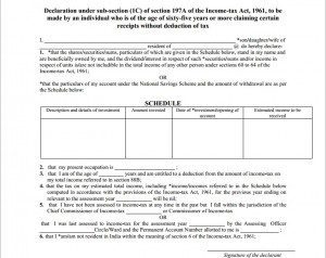 Form 15H: No TDS for Senior-Citizen