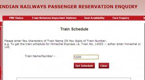 Get schedule from indianrail.gov.in
