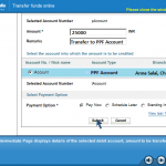 Select Account for Fund Transfer from SBI account to PPF account in SBI
