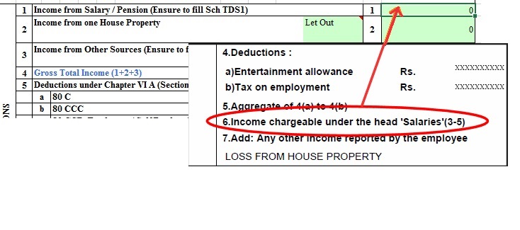 Fill Income from Salary in ITR1 based on Form 16