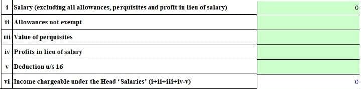 Fill Salary details in ITR
