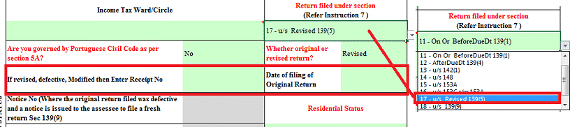 Revised Return under section 139(5)