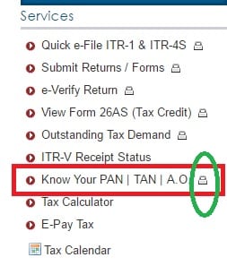 Finding PAN TAN and Assessing Officer requires Login to Income tax website now