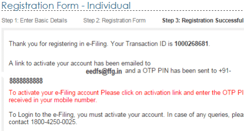 Registration on e-filing portal