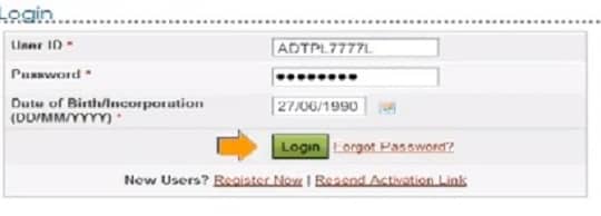 Income tax e-filing login details