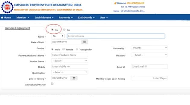 Generate UAN for first time employees