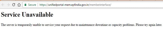 New UAN Unified Portal Service Unavailable