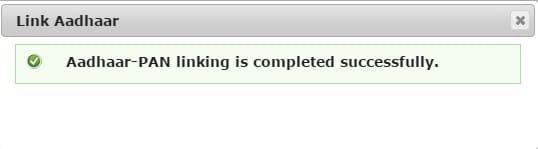 On successfully linking Aadhaar with PAN in income tax efiling website