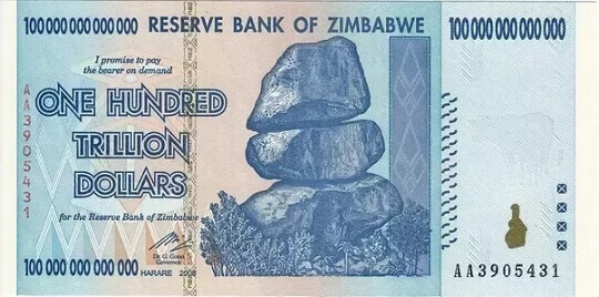 trillion dollar zimbabwe note