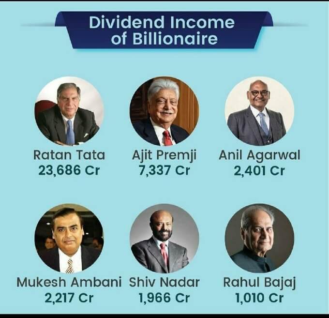 Dividend Income of the Billionaires in India